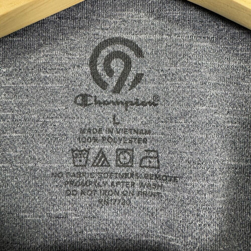 Champion Polo Snap Button Collar Gray Sport Athletic Shirt Mens Size Large - Picture 10 of 12